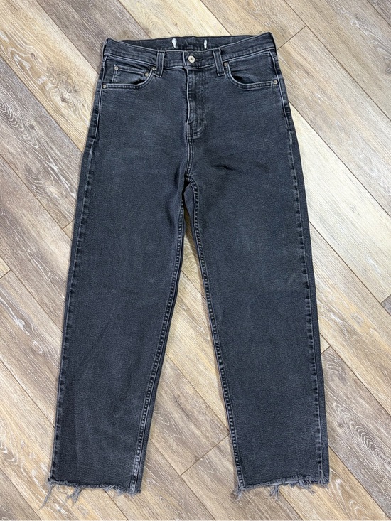 Hollister Denim - Hollister Black Straight-Leg Raw Hem Jeans